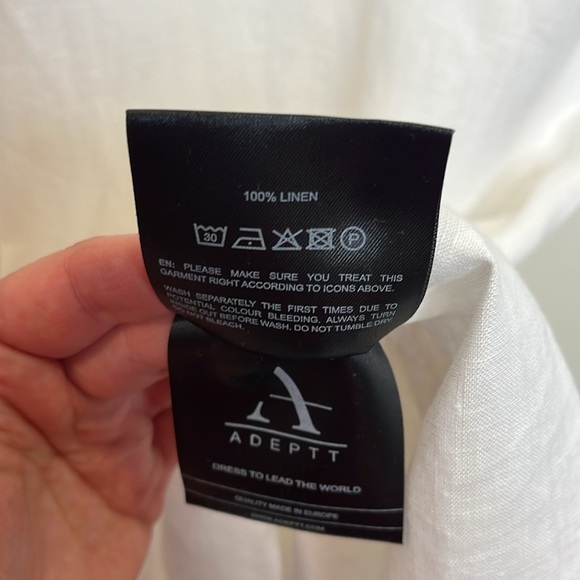 Adeptt MASUMI Short Sleeved Linen Maxi Dress in White NWOT Sz Large - Picture 6 of 12